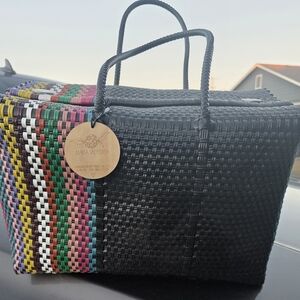 Multicolor Maria Victoria Woven Tote Bag